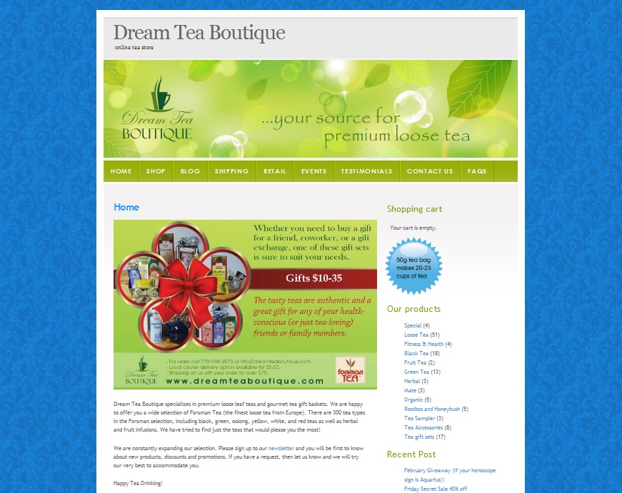 Dream Tea Boutique Web
